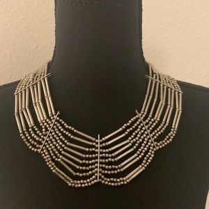 Embellished silver necklace